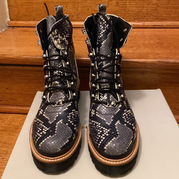 Marc Fisher Izzie Black Snake Combat Boot - Picture 6 of 6